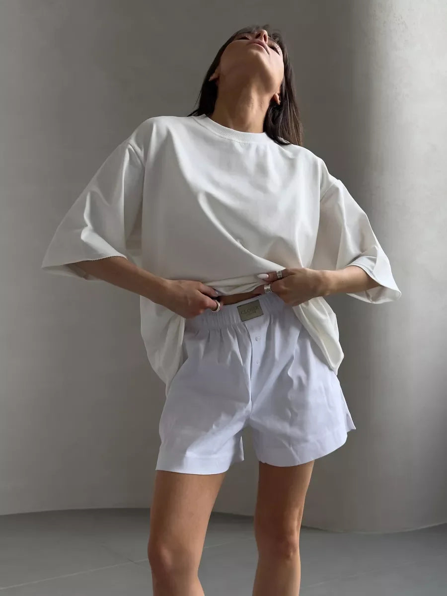 חולצת בייסיק קצרה אוברסייז - תמרה