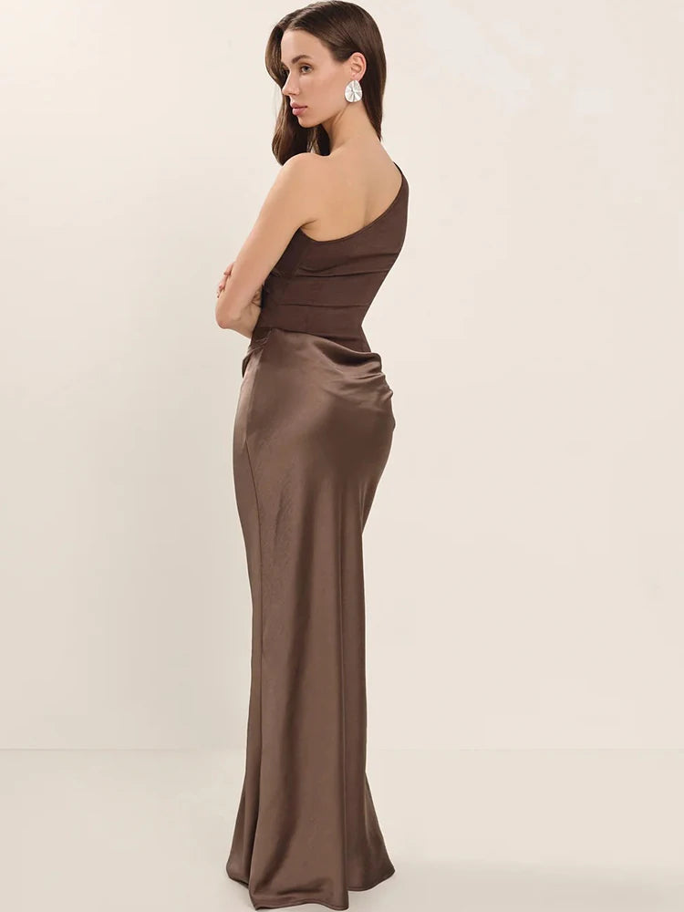 שמלת מקסי סאטן - ניצן